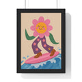 Surfing Flower Framed Print